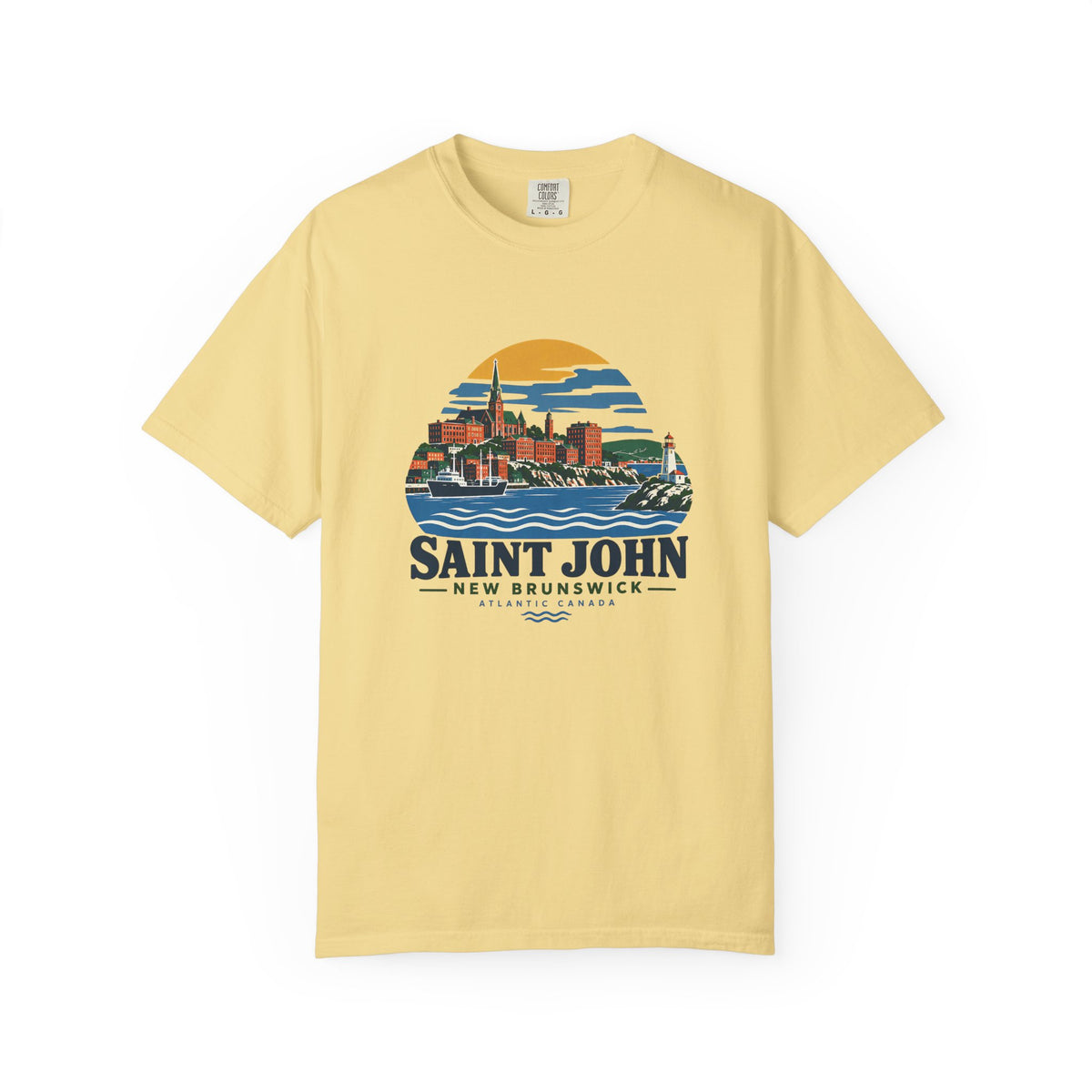 Saint John, New Brunswick Skyline T-Shirt — Vintage Coastal Souvenir Tee