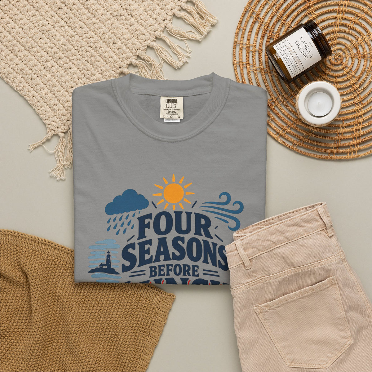 Four Seasons Before Lunch T-Shirt — Funny Weather & Seasonal Humor Tee