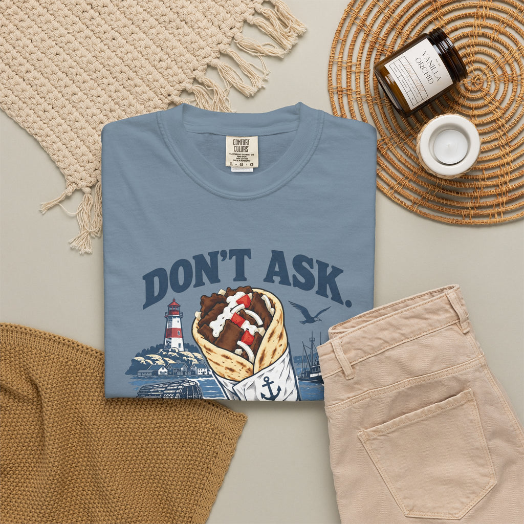 Donair T‑Shirt — “Don’t Ask, Just Order a Donair” Nautical Foodie Tee