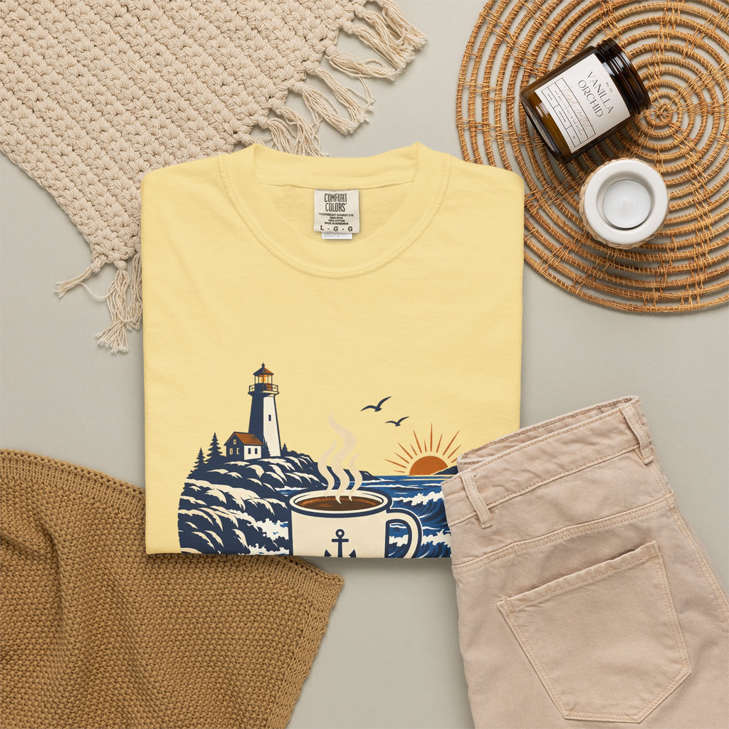 Coffee. Coast. Repeat. T-Shirt — Coastal Coffee Graphic Tee