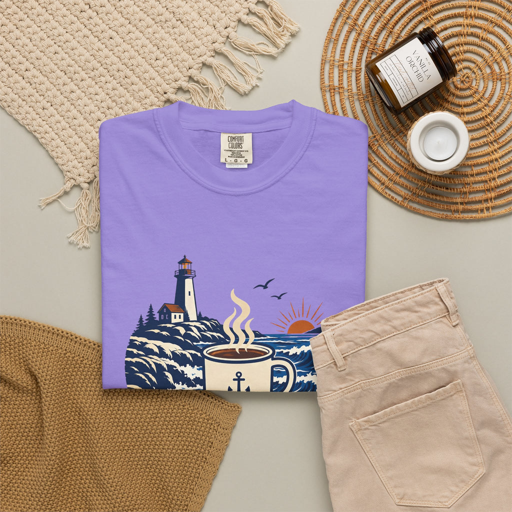 Coffee. Coast. Repeat. T-Shirt — Coastal Coffee Graphic Tee