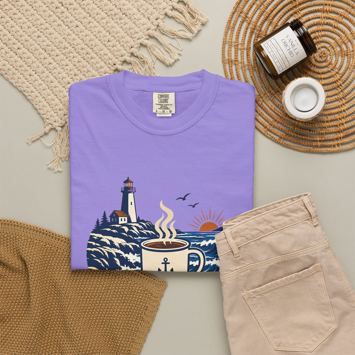 Coffee. Coast. Repeat. T-Shirt — Coastal Coffee Graphic Tee