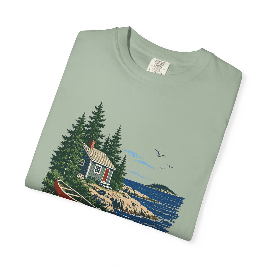 Coastal Cabin Tee — Canoe Shoreline Graphic T-Shirt