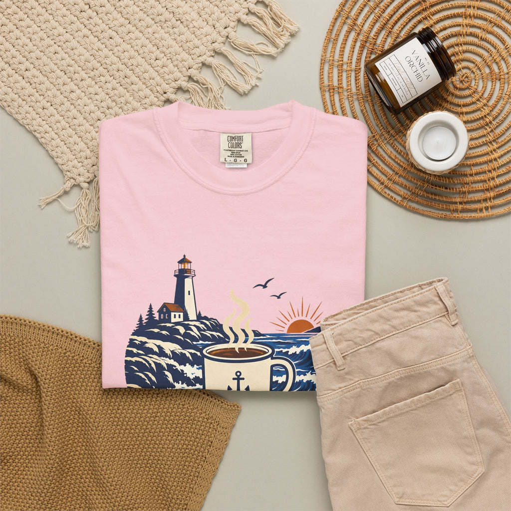 Coffee. Coast. Repeat. T-Shirt — Coastal Coffee Graphic Tee