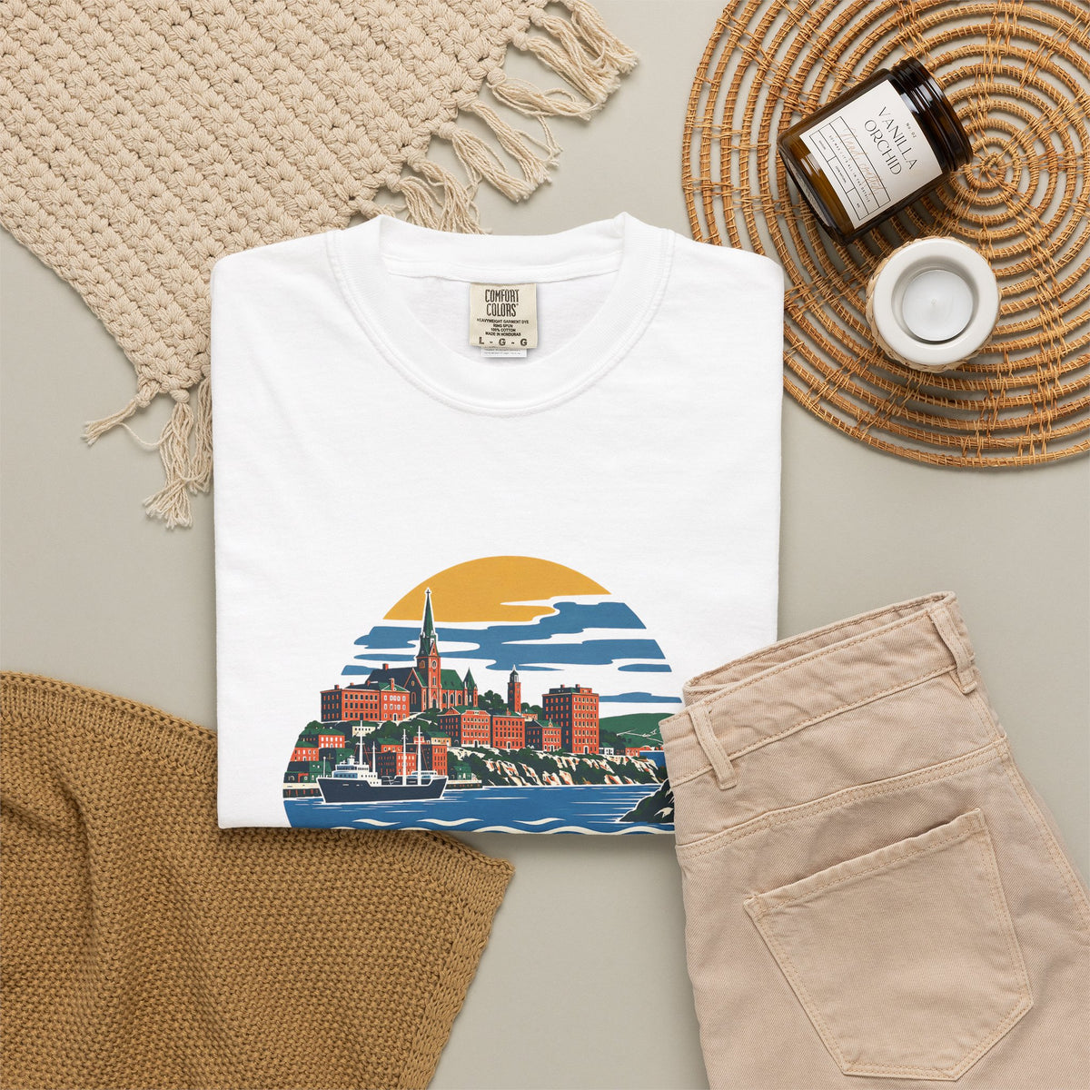 Saint John, New Brunswick Skyline T-Shirt — Vintage Coastal Souvenir Tee