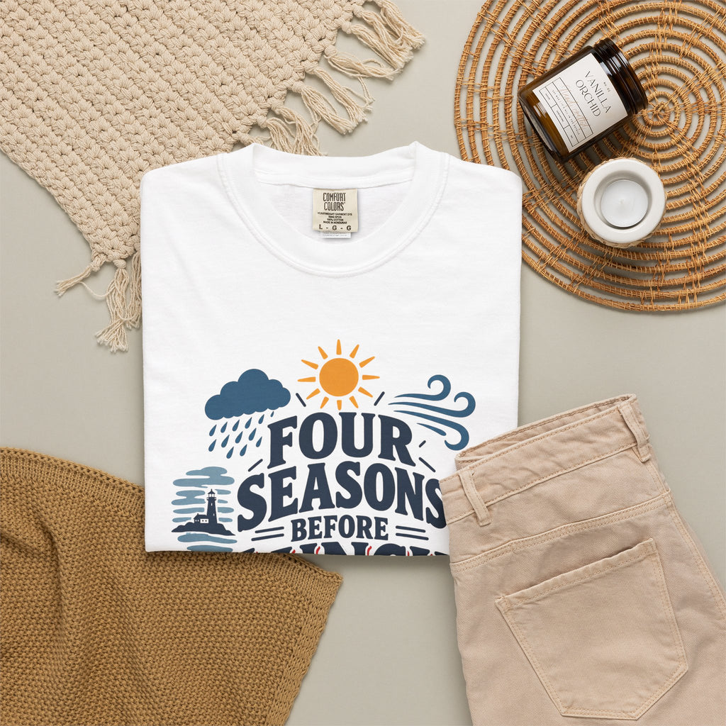 Four Seasons Before Lunch T-Shirt — Funny Weather & Seasonal Humor Tee