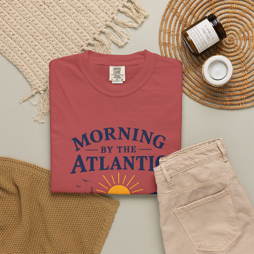 Morning by the Atlantic T-Shirt — Nautical Sunrise Boat Tee