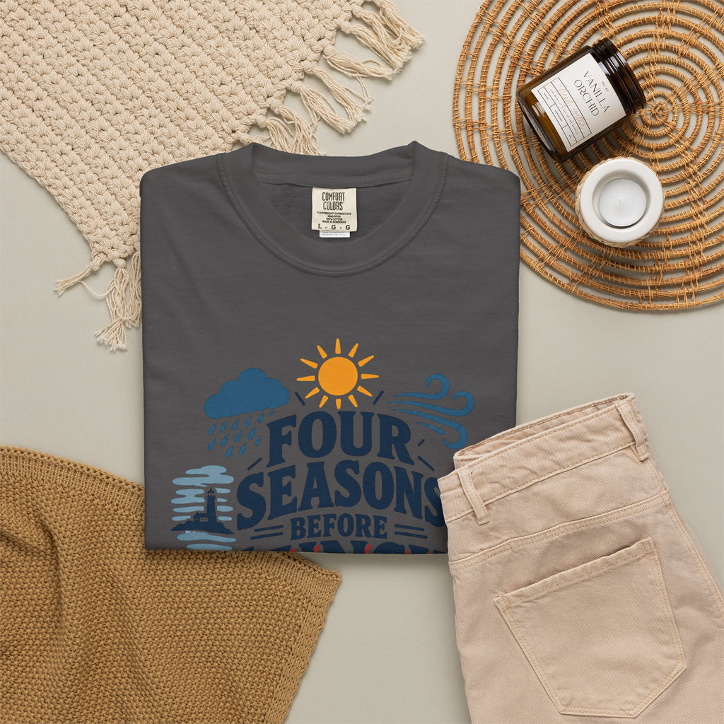 Four Seasons Before Lunch T-Shirt — Funny Weather & Seasonal Humor Tee