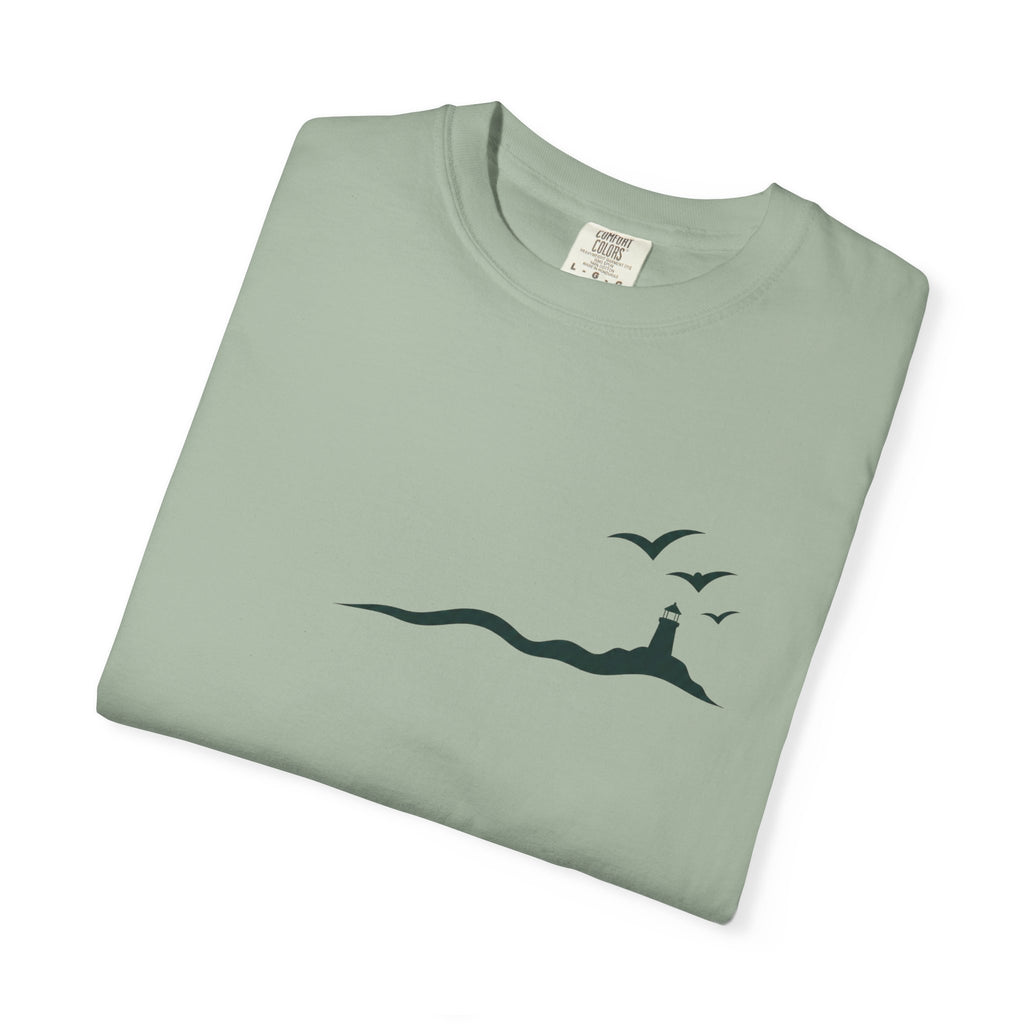 Coastal Lighthouse Tee – Minimal Seaside Graphic T-Shirt