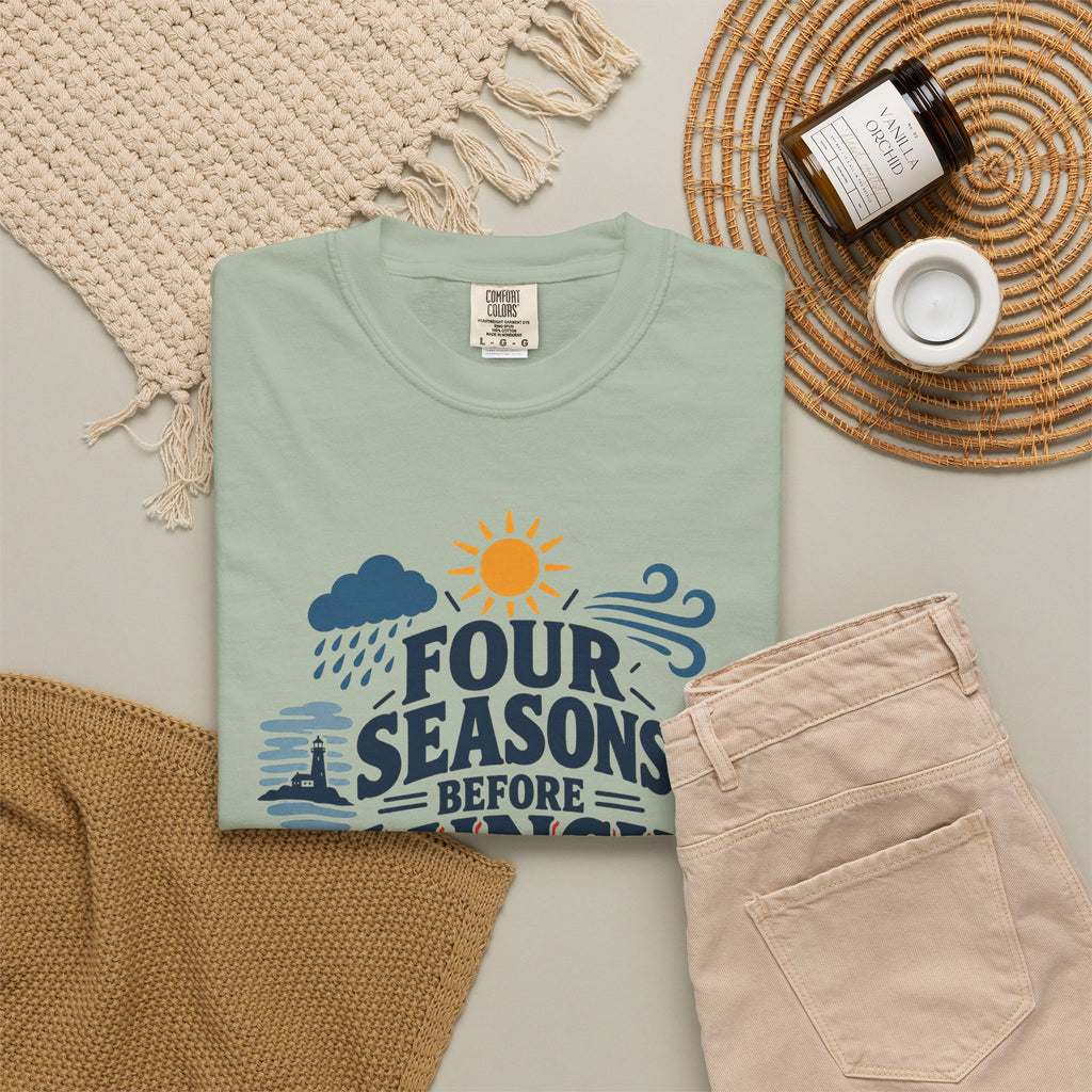 Four Seasons Before Lunch T-Shirt — Funny Weather & Seasonal Humor Tee