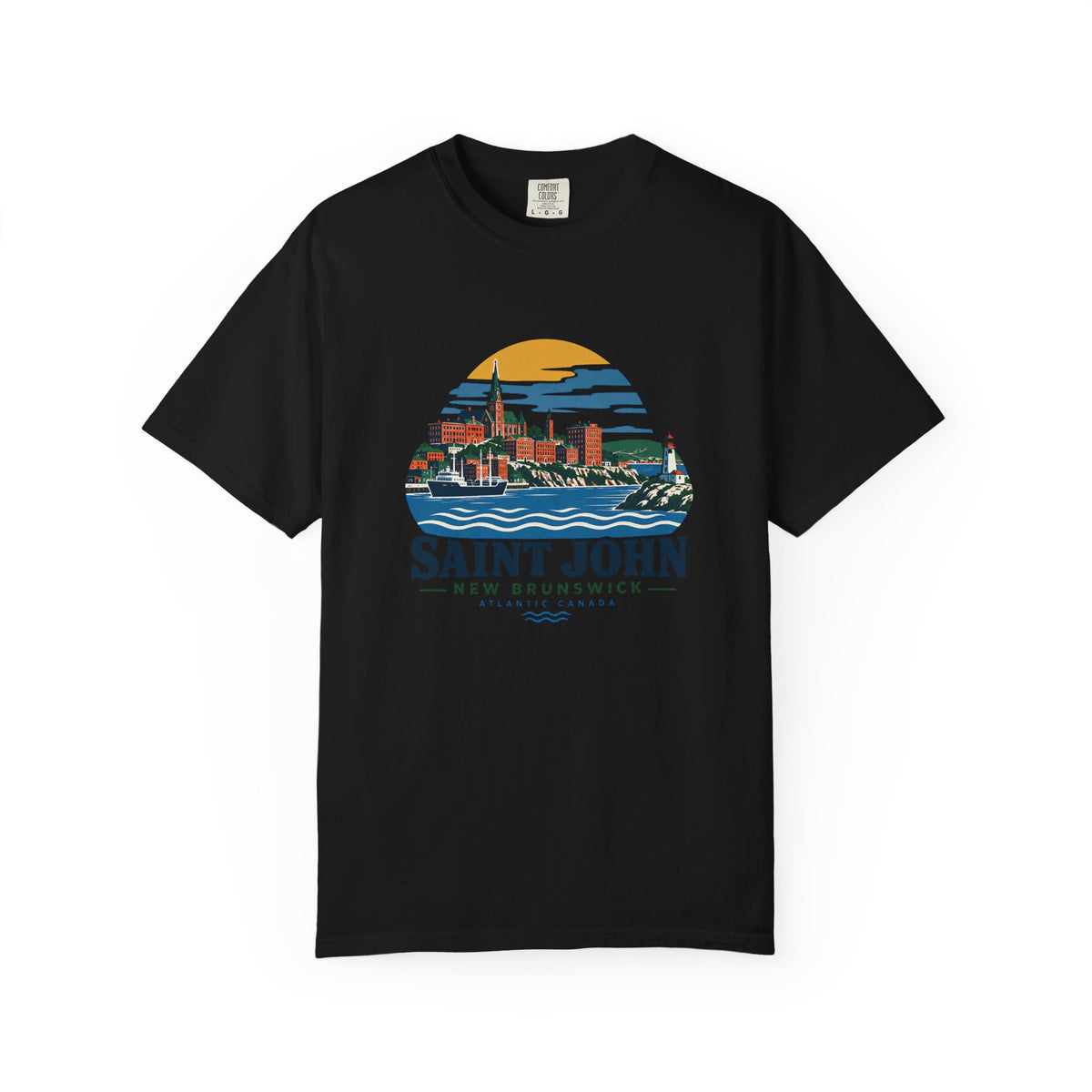 Saint John, New Brunswick Skyline T-Shirt — Vintage Coastal Souvenir Tee