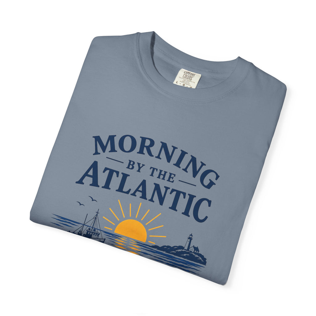 Morning by the Atlantic T-Shirt — Nautical Sunrise Boat Tee