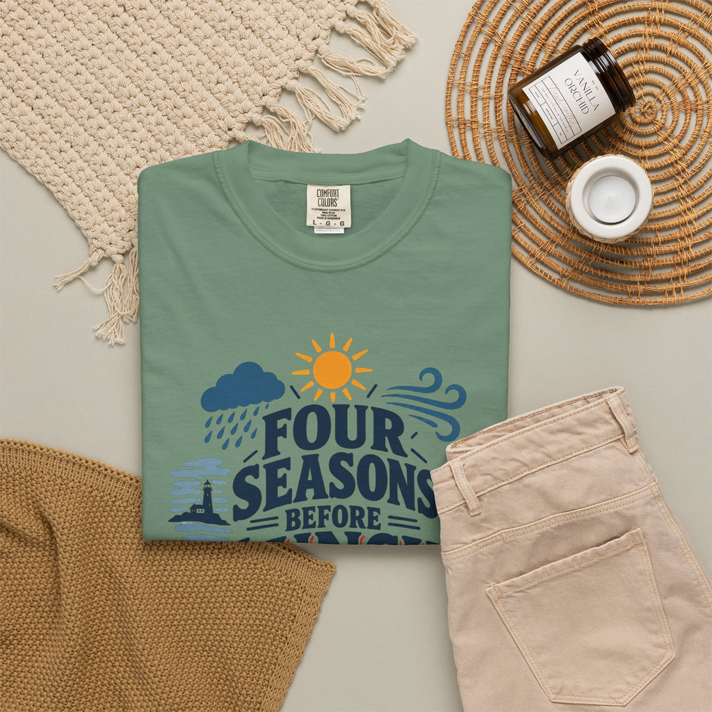 Four Seasons Before Lunch T-Shirt — Funny Weather & Seasonal Humor Tee