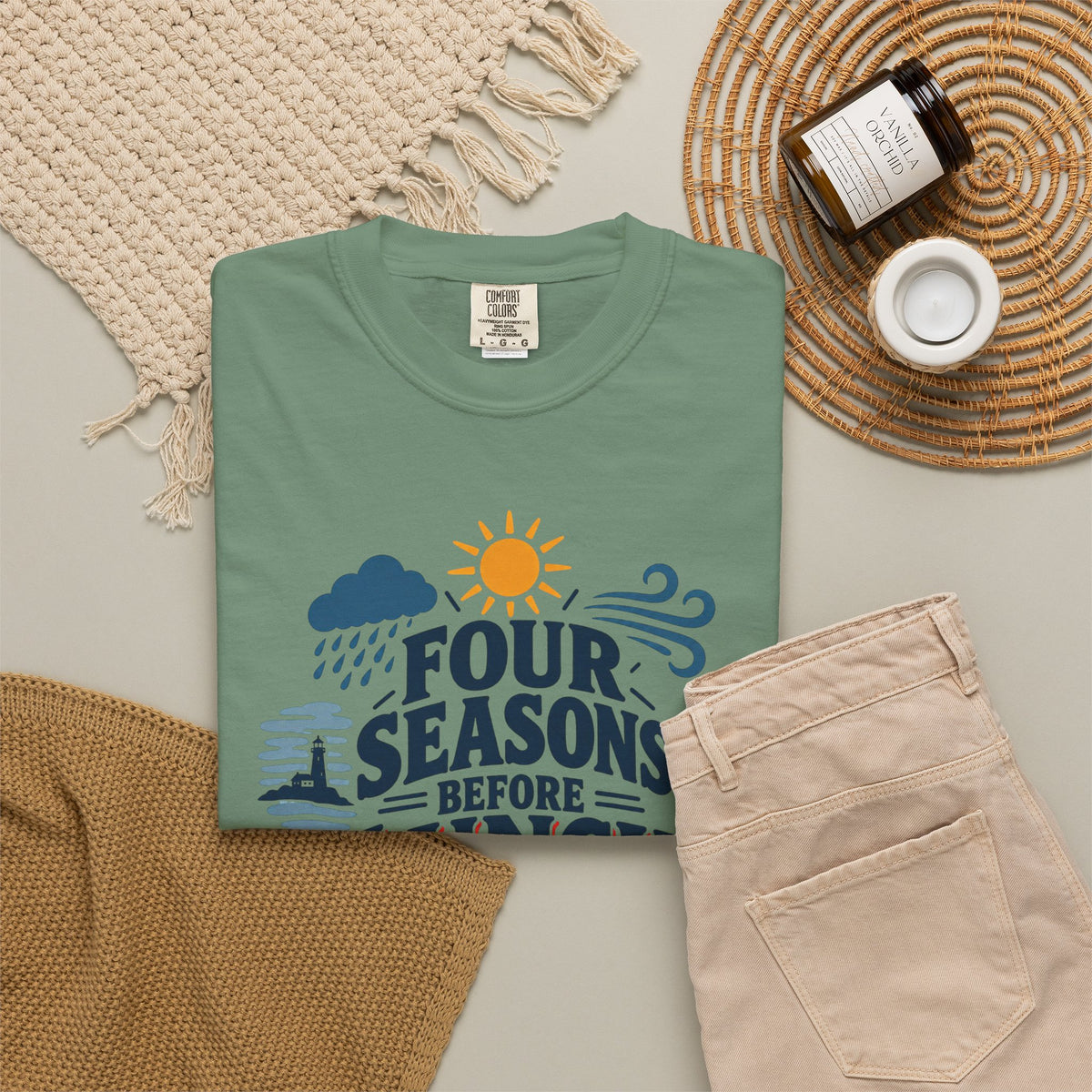 Four Seasons Before Lunch T-Shirt — Funny Weather & Seasonal Humor Tee