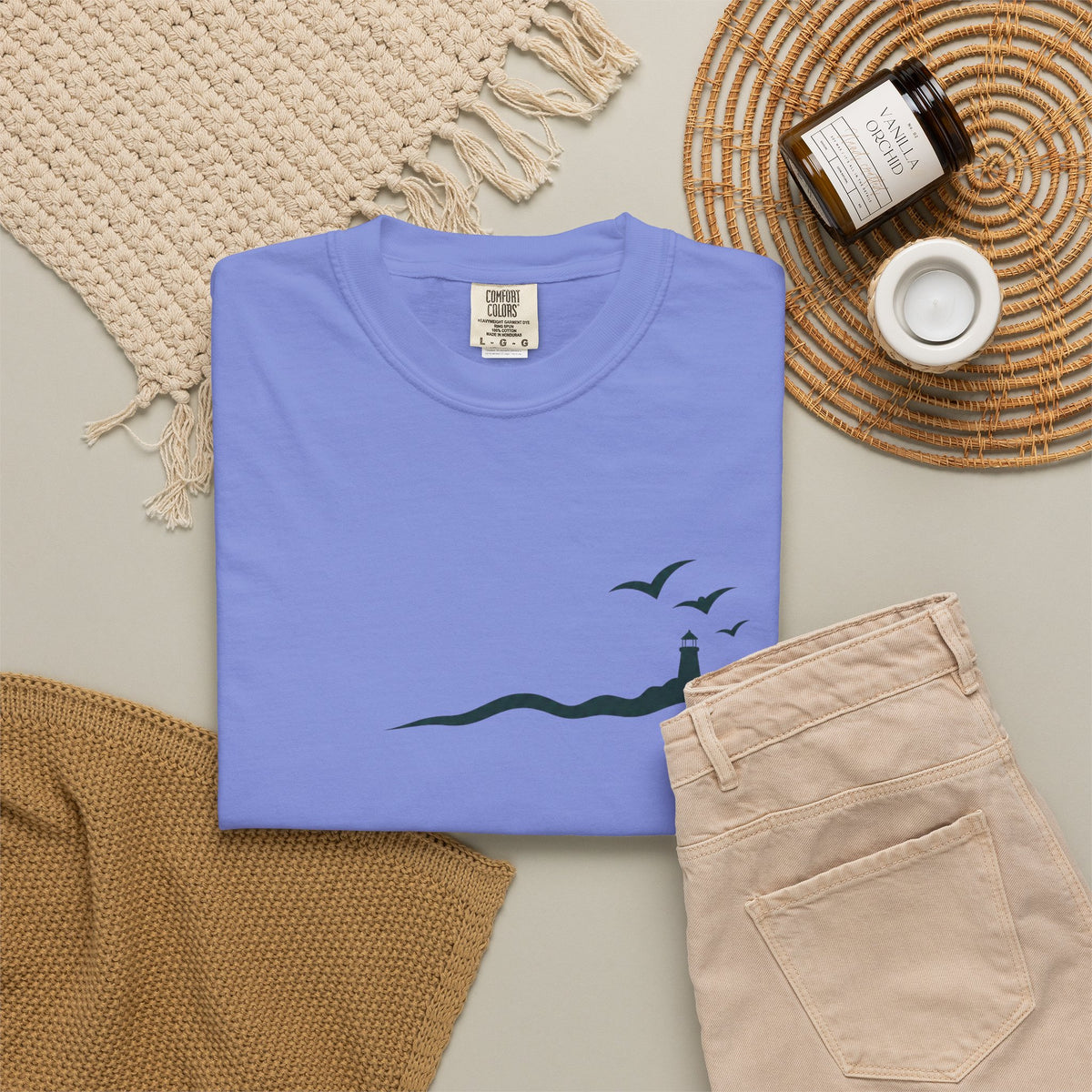 Coastal Lighthouse Tee – Minimal Seaside Graphic T-Shirt