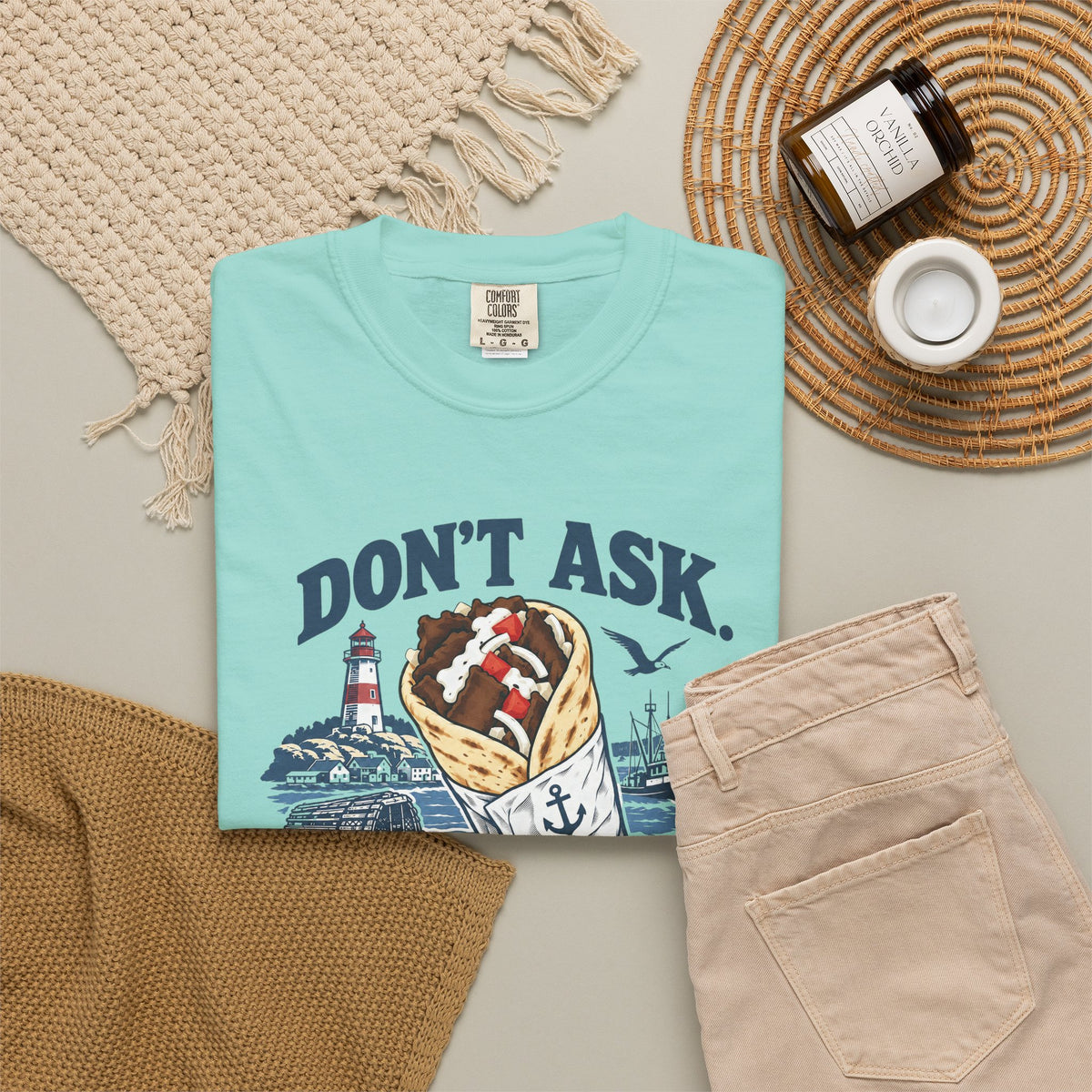 Donair T‑Shirt — “Don’t Ask, Just Order a Donair” Nautical Foodie Tee