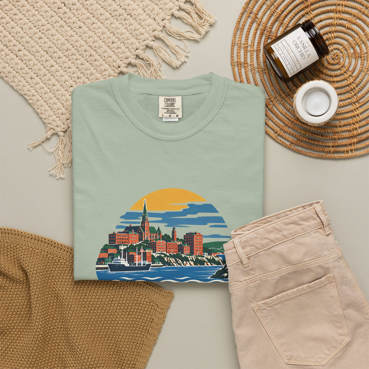 Saint John, New Brunswick Skyline T-Shirt — Vintage Coastal Souvenir Tee
