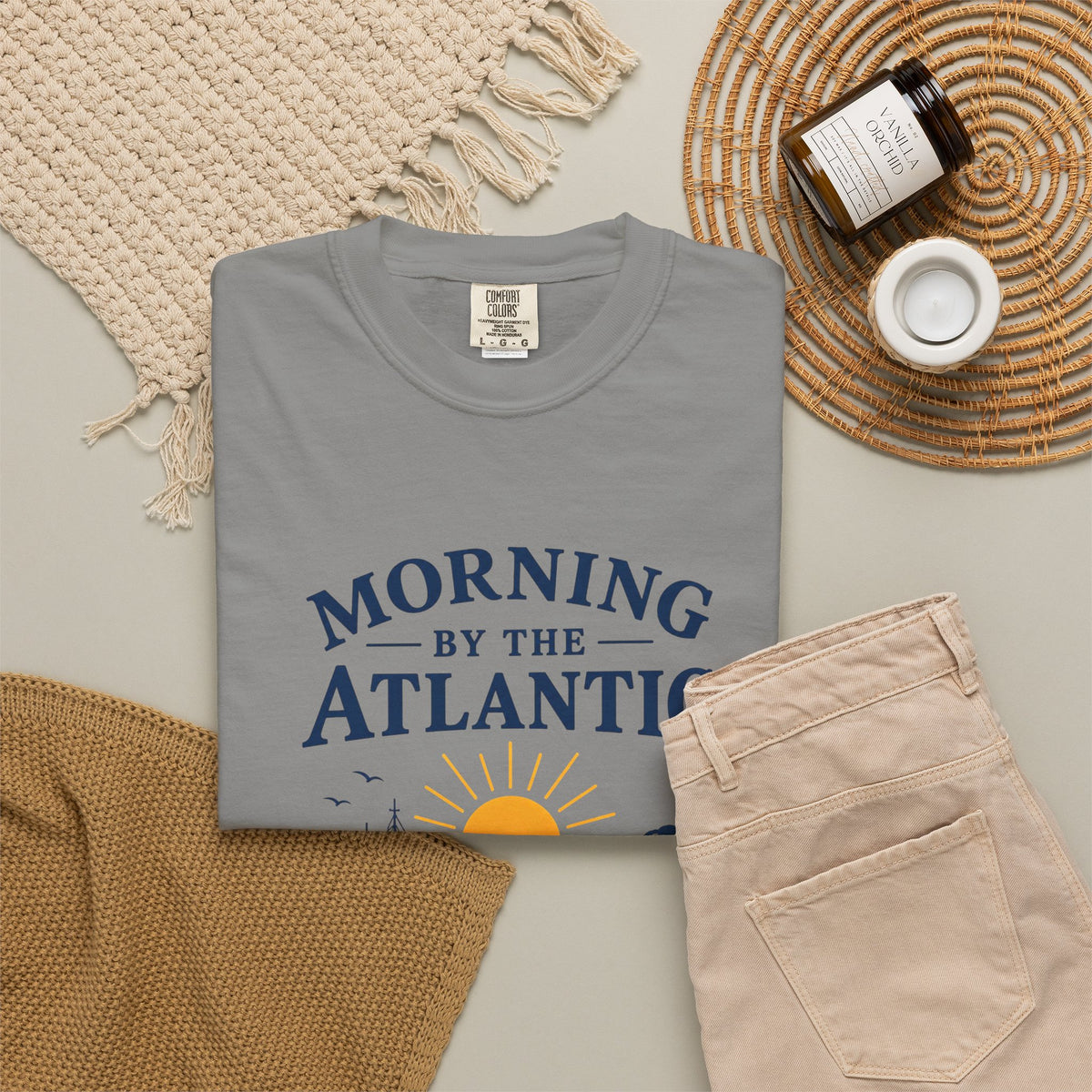 Morning by the Atlantic T-Shirt — Nautical Sunrise Boat Tee