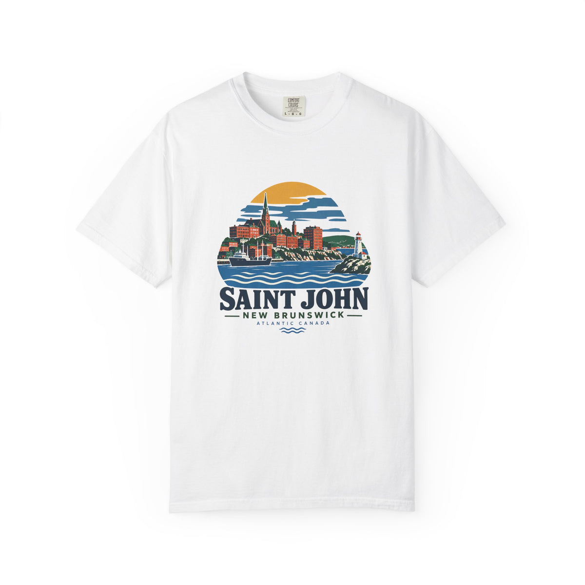 Saint John, New Brunswick Skyline T-Shirt — Vintage Coastal Souvenir Tee