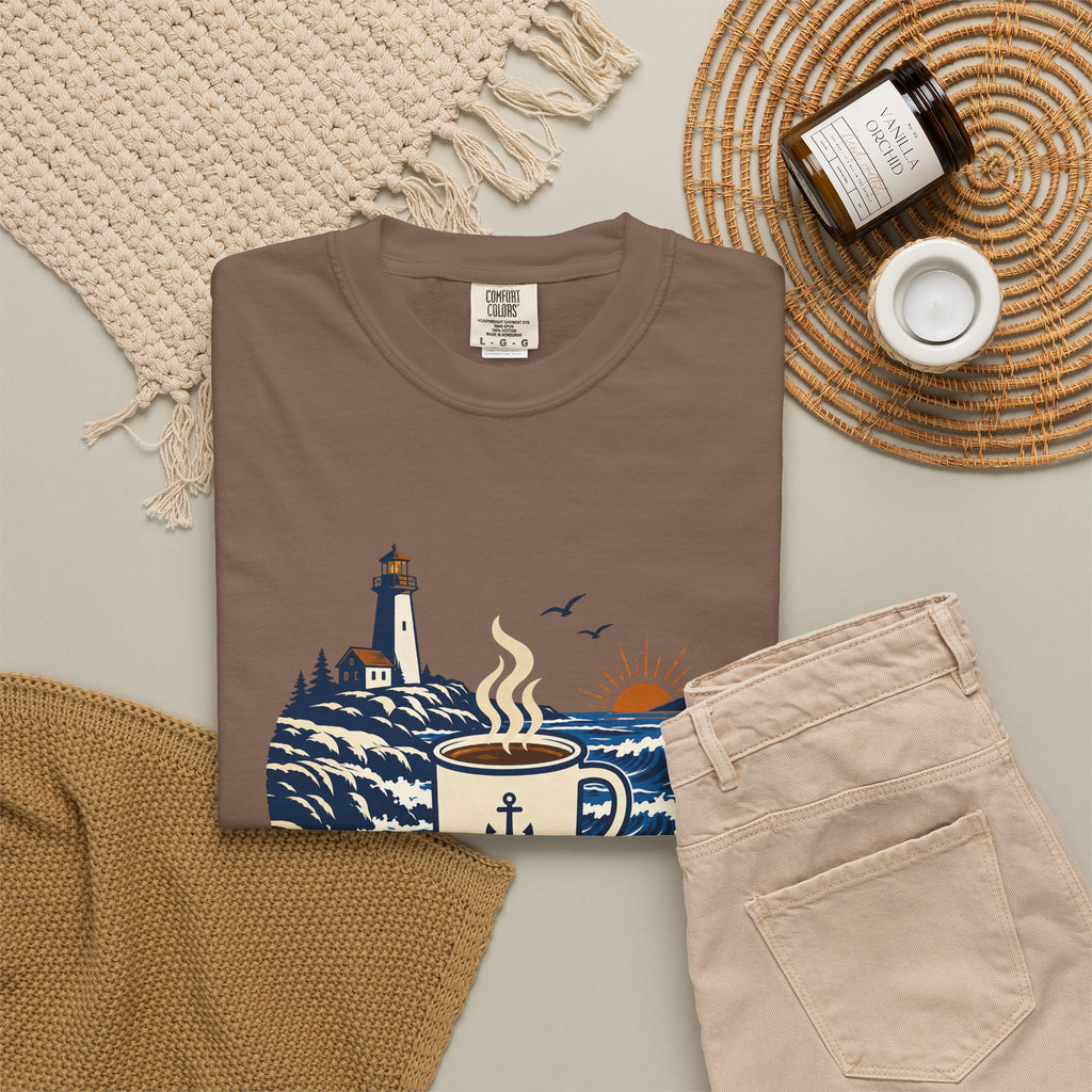 Coffee. Coast. Repeat. T-Shirt — Coastal Coffee Graphic Tee