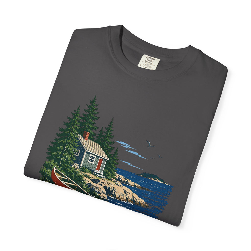 Coastal Cabin Tee — Canoe Shoreline Graphic T-Shirt