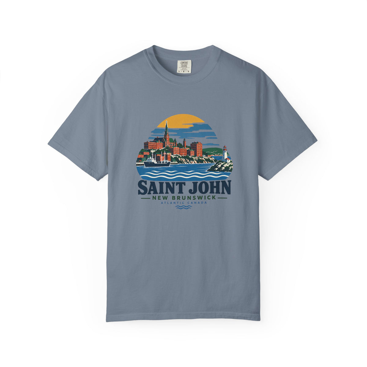 Saint John, New Brunswick Skyline T-Shirt — Vintage Coastal Souvenir Tee