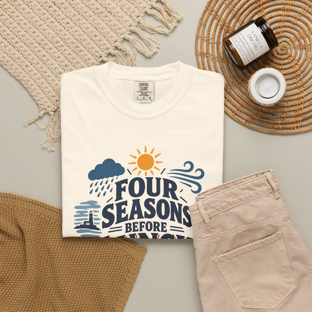 Four Seasons Before Lunch T-Shirt — Funny Weather & Seasonal Humor Tee