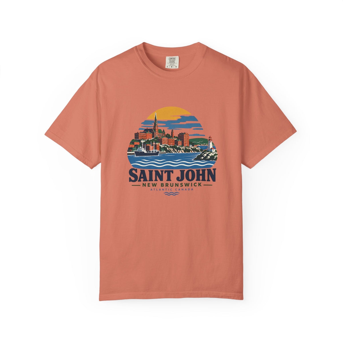 Saint John, New Brunswick Skyline T-Shirt — Vintage Coastal Souvenir Tee
