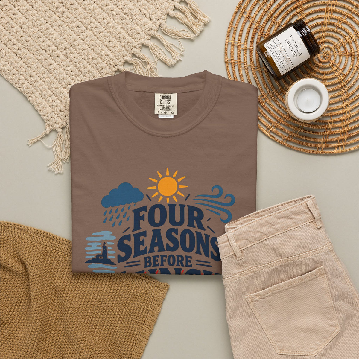 Four Seasons Before Lunch T-Shirt — Funny Weather & Seasonal Humor Tee