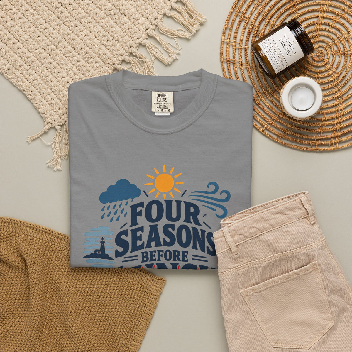 Four Seasons Before Lunch T-Shirt — Funny Weather & Seasonal Humor Tee