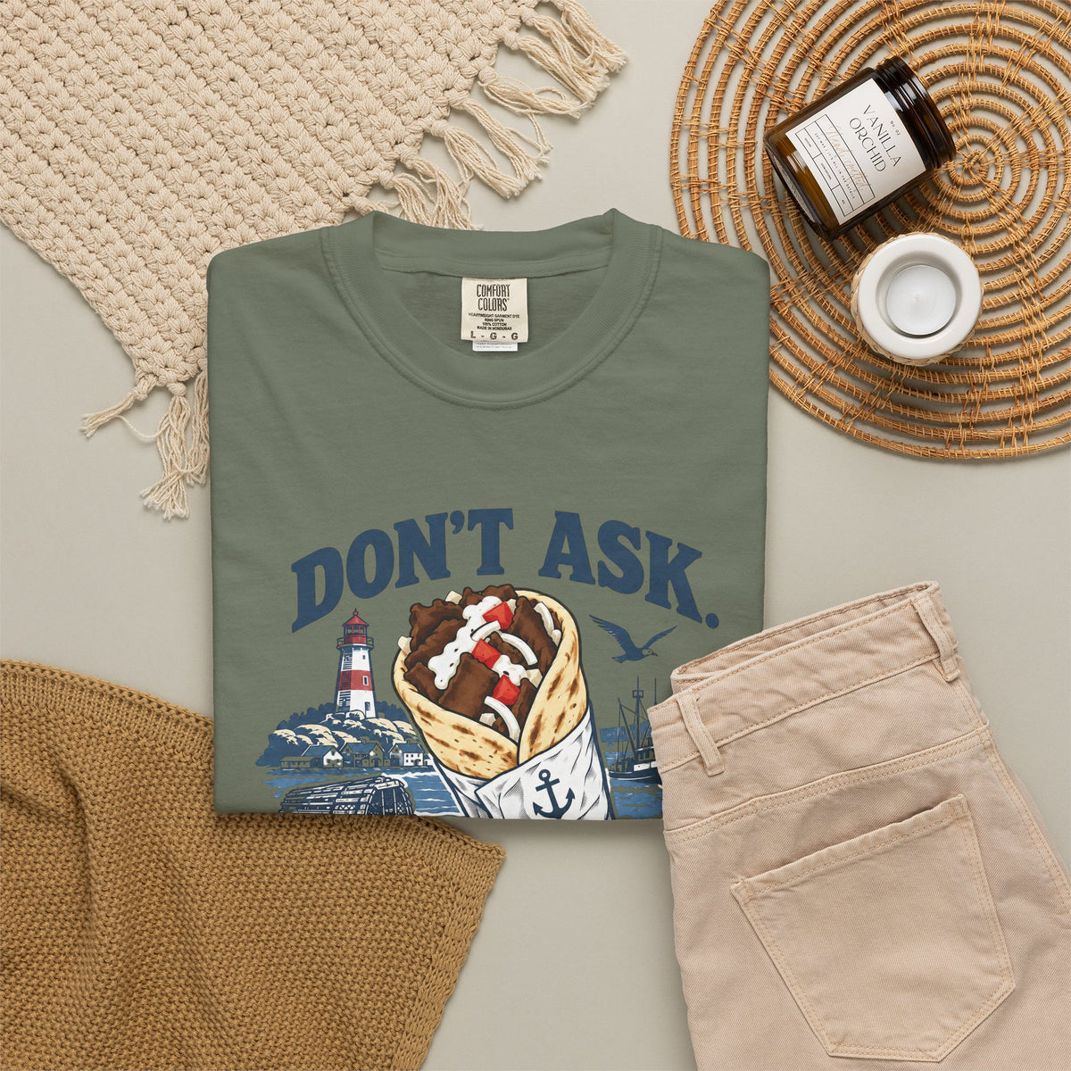 Donair T‑Shirt — “Don’t Ask, Just Order a Donair” Nautical Foodie Tee