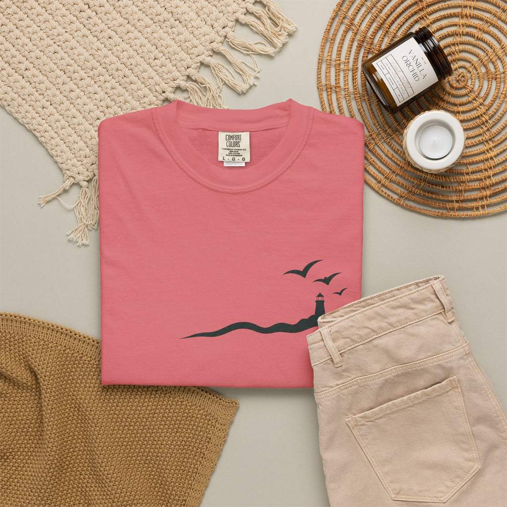 Coastal Lighthouse Tee – Minimal Seaside Graphic T-Shirt