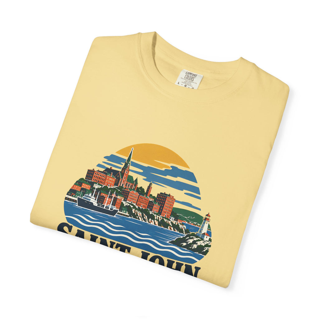 Saint John, New Brunswick Skyline T-Shirt — Vintage Coastal Souvenir Tee