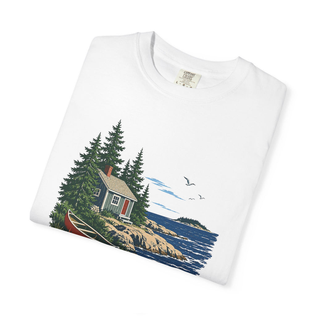 Coastal Cabin Tee — Canoe Shoreline Graphic T-Shirt