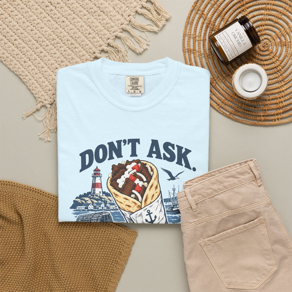 Donair T‑Shirt — “Don’t Ask, Just Order a Donair” Nautical Foodie Tee