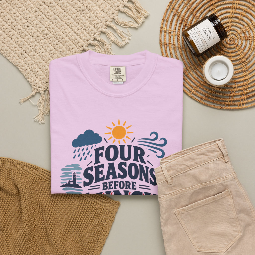 Four Seasons Before Lunch T-Shirt — Funny Weather & Seasonal Humor Tee