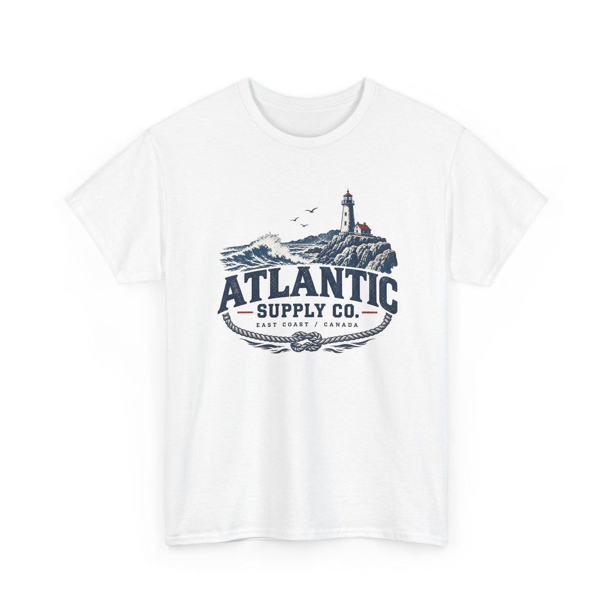 Atlantic Supply Co. Tee — Nautical Lighthouse Vintage Graphic T-Shirt
