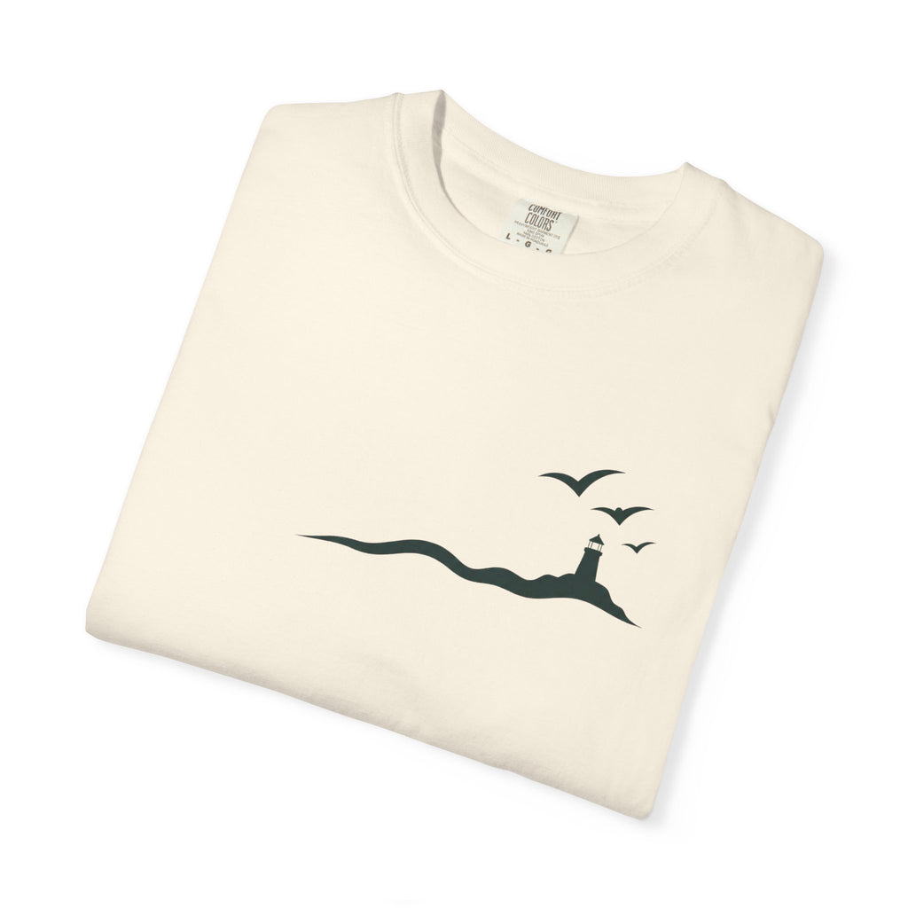 Coastal Lighthouse Tee – Minimal Seaside Graphic T-Shirt