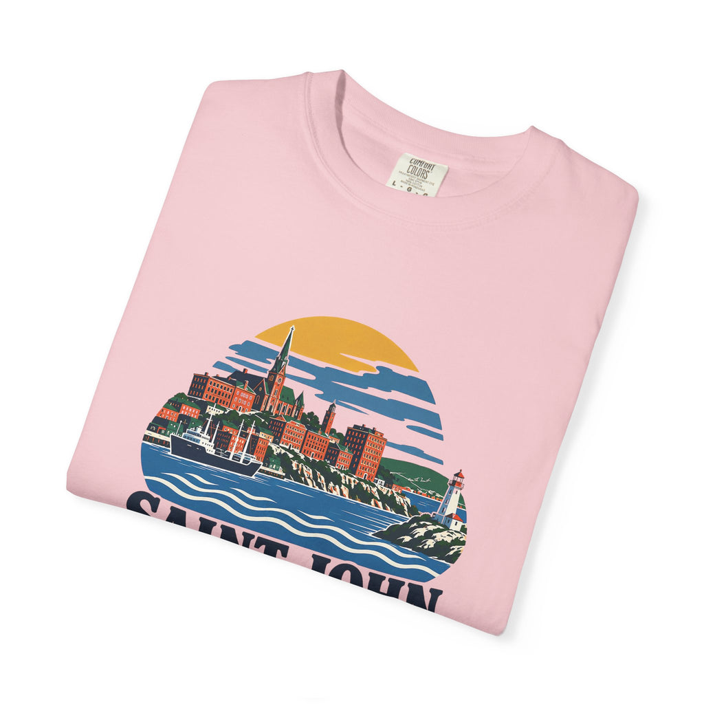 Saint John, New Brunswick Skyline T-Shirt — Vintage Coastal Souvenir Tee