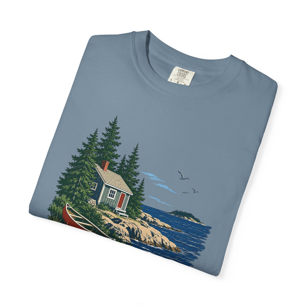 Coastal Cabin Tee — Canoe Shoreline Graphic T-Shirt