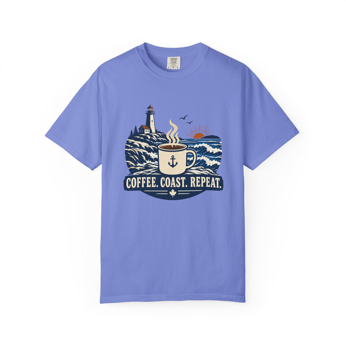 Coffee. Coast. Repeat. T-Shirt — Coastal Coffee Graphic Tee