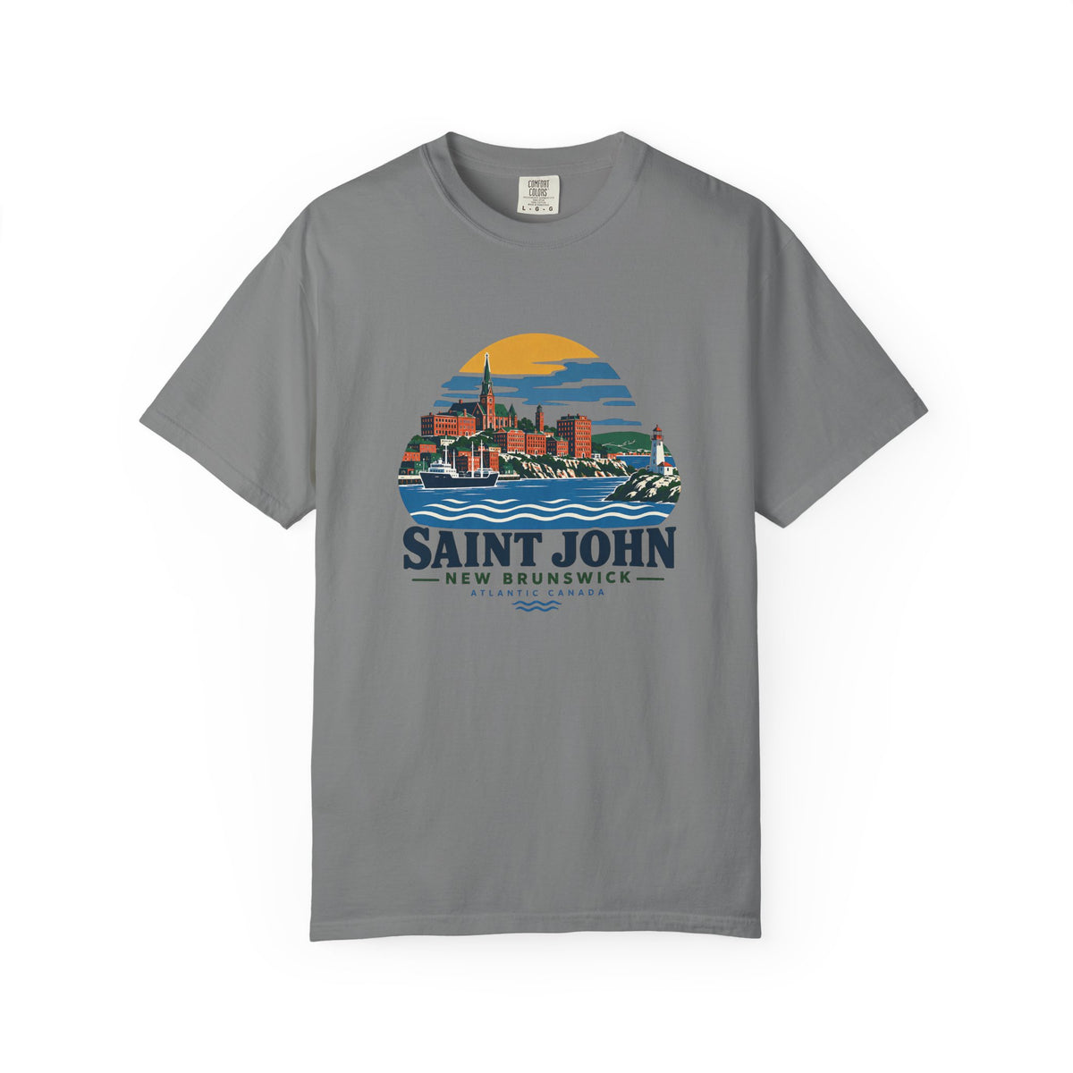 Saint John, New Brunswick Skyline T-Shirt — Vintage Coastal Souvenir Tee