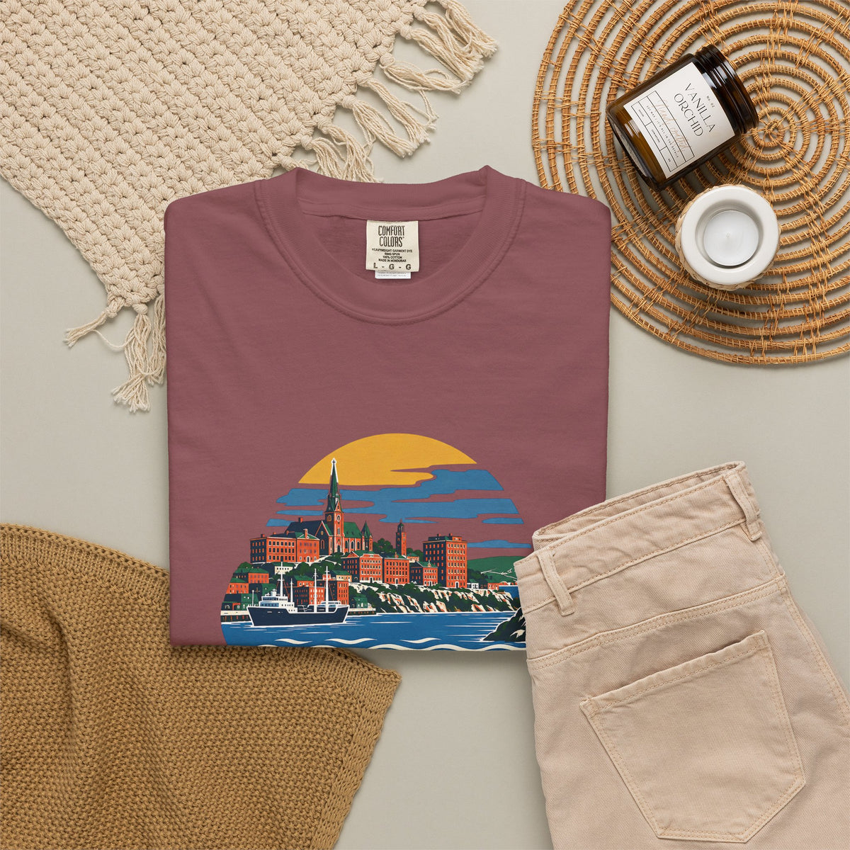 Saint John, New Brunswick Skyline T-Shirt — Vintage Coastal Souvenir Tee