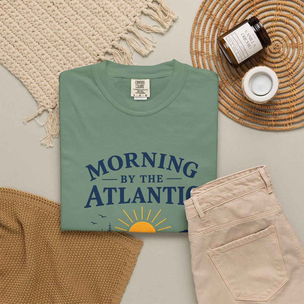 Morning by the Atlantic T-Shirt — Nautical Sunrise Boat Tee