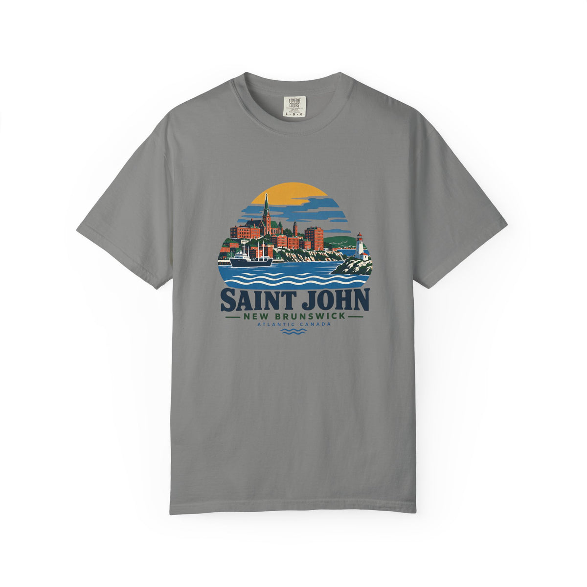 Saint John, New Brunswick Skyline T-Shirt — Vintage Coastal Souvenir Tee