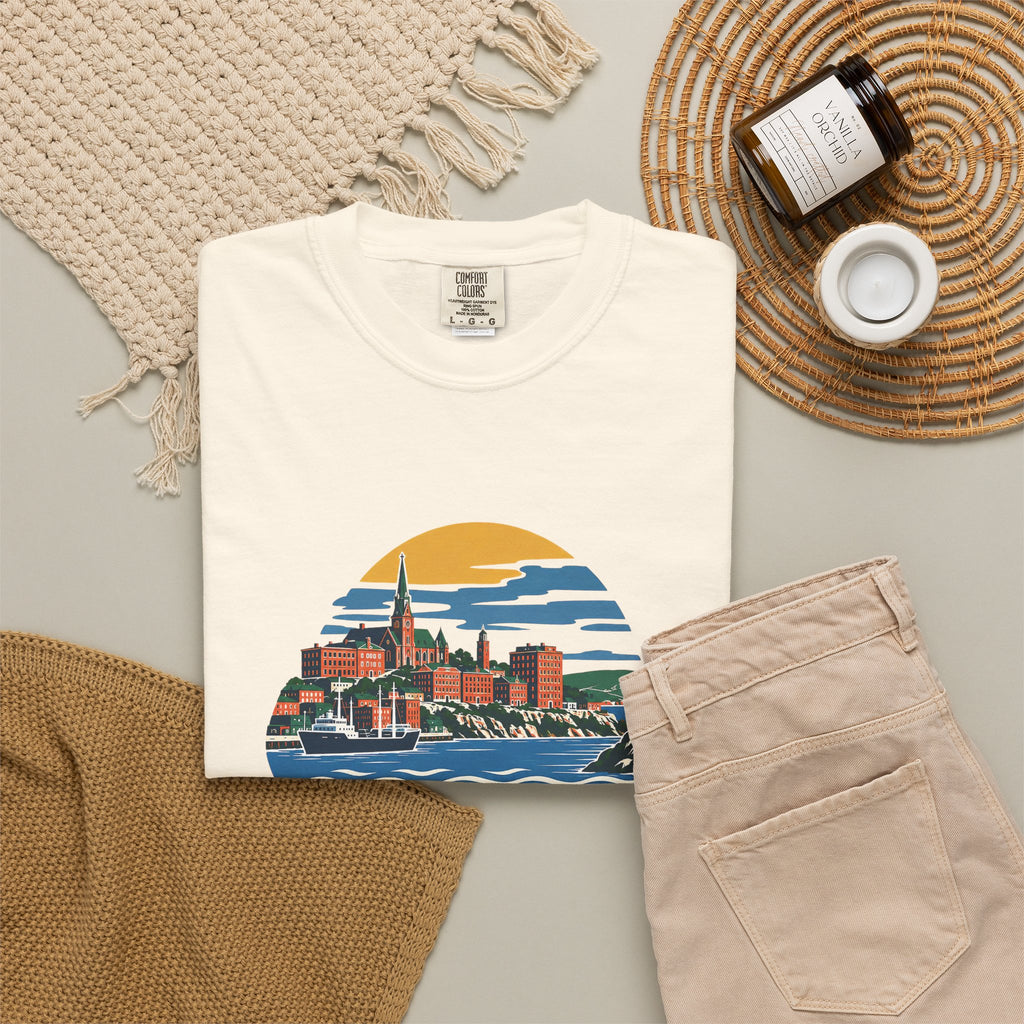 Saint John, New Brunswick Skyline T-Shirt — Vintage Coastal Souvenir Tee