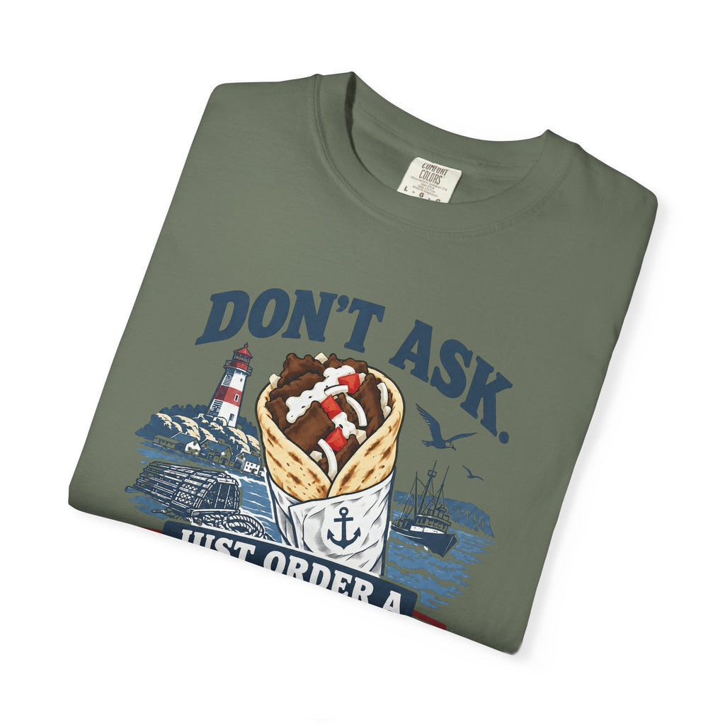 Donair T‑Shirt — “Don’t Ask, Just Order a Donair” Nautical Foodie Tee