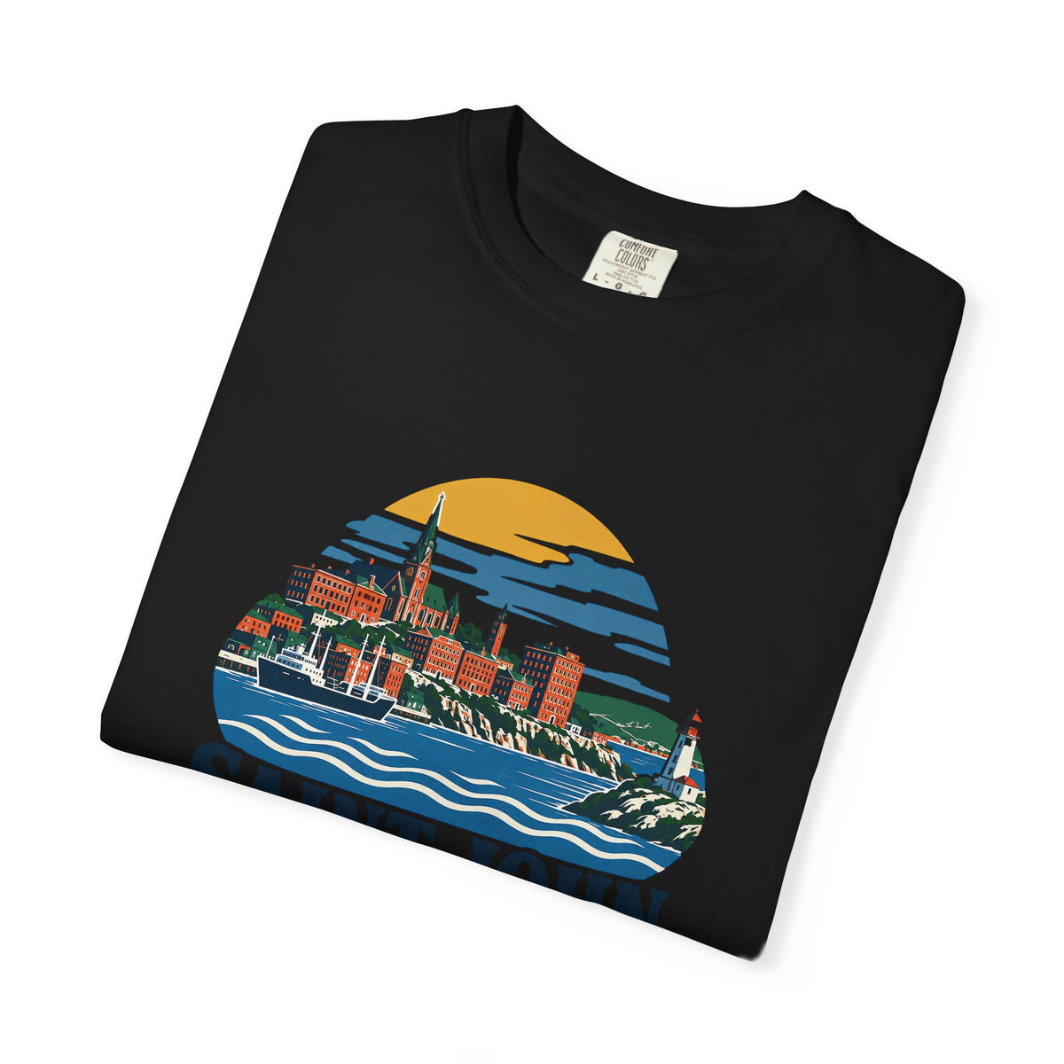 Saint John, New Brunswick Skyline T-Shirt — Vintage Coastal Souvenir Tee