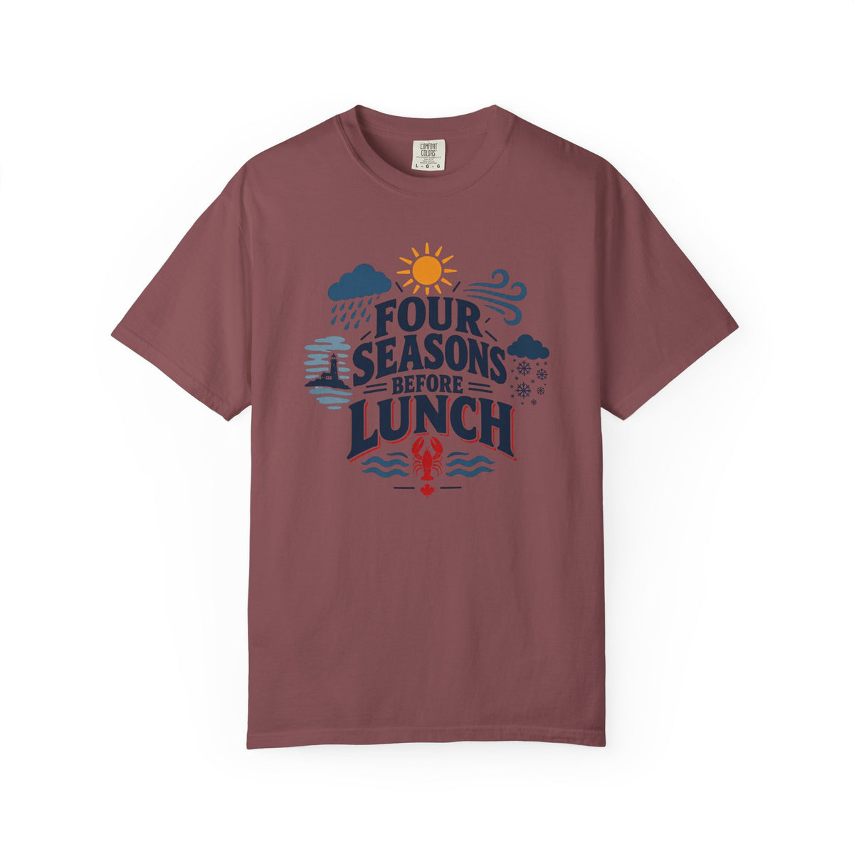 Four Seasons Before Lunch T-Shirt — Funny Weather & Seasonal Humor Tee