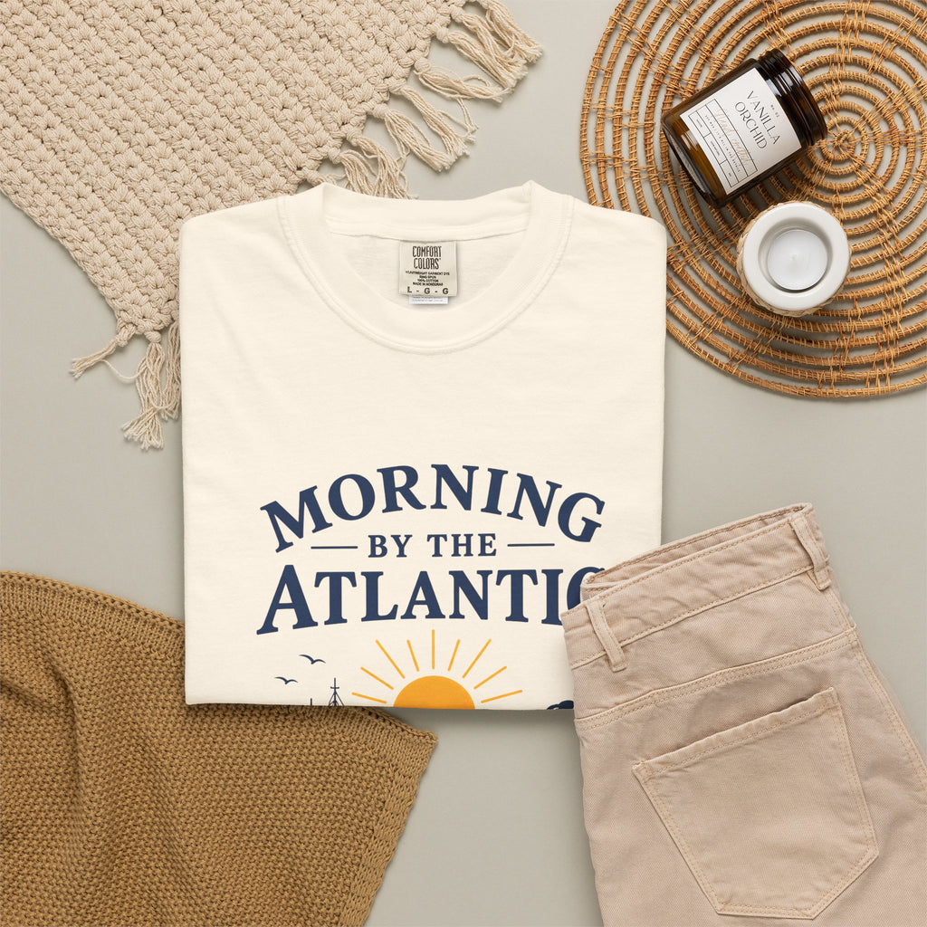 Morning by the Atlantic T-Shirt — Nautical Sunrise Boat Tee